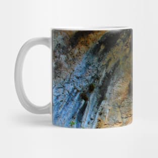 Scenery from Grotta di Soffiano at Eremo di Soffiano near Sarnano in the Sibillini Mountains with rockface Mug